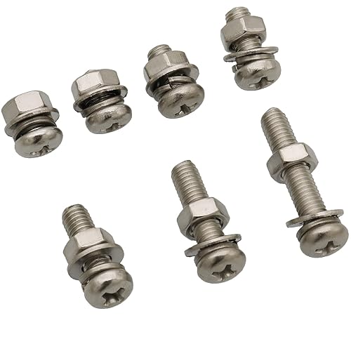 Miniatura 5 de Juego de 250 tornillos de máquina Phillips de cabeza cacerola M5 x 0.236 in 0.315 in 0.394 in 0.472 in 0.630 in 0.787 in0.984 in 304 Tornillos