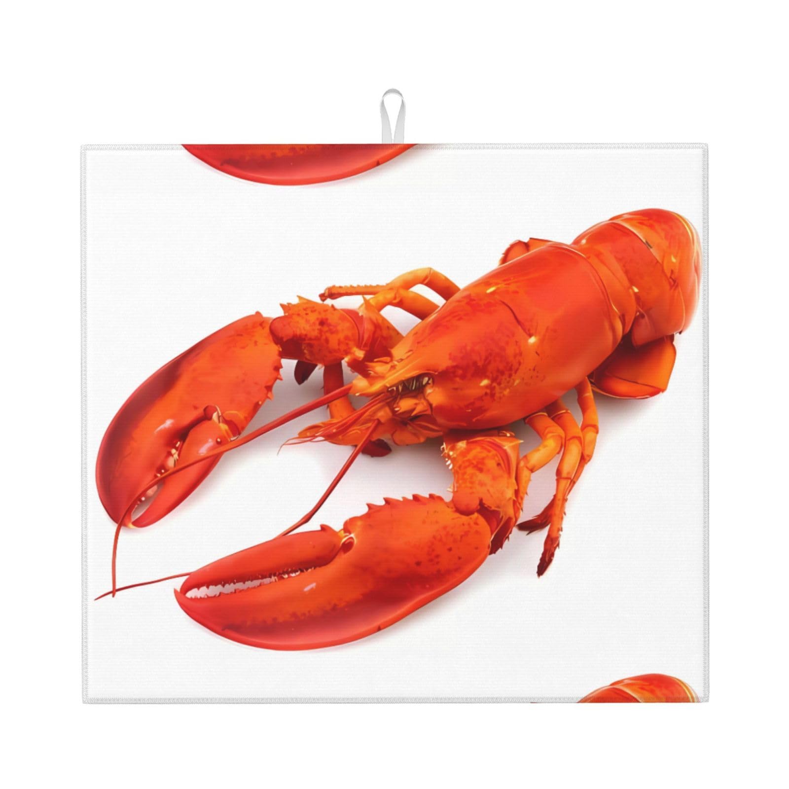 YYHWHJDE Lobster Prints Kitchen Drying Mat – Absorbent Microfiber Throw for Dishes, Non-Slip Counter Cover, Quick-Dry Layer with Durable Construction