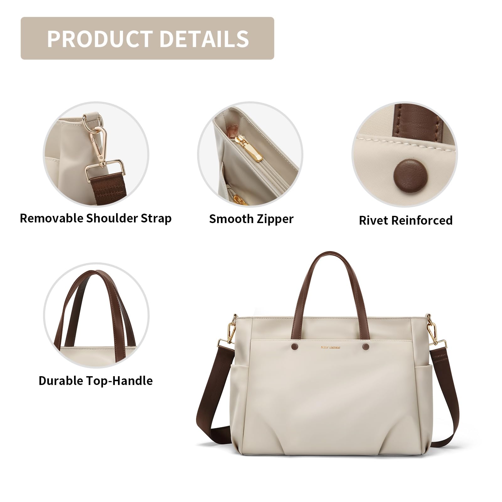 GOLF SUPAGS Borsa Tote per Laptop da Donna, Borsa a Tracolla per Computer Borsa da Lavoro Grande per Donna, Custodia per Laptop Borsa Elegante per Viaggi D'affari
