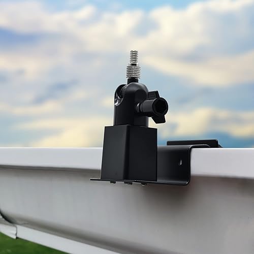 Holicfun Solar Panel Gutter Mount and Camera Wall Mount Bundle - Fits Ring, Blink, Eufy, Arlo, Wyze, and More - Black