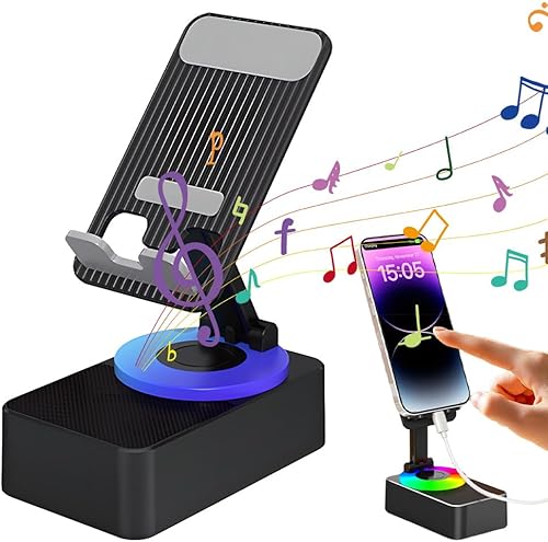 Altavoz Bluetooth de inducción inalámbrico 5 en 1 con soporte ajustable para teléfono, nuevo altavoz de inducción inalámbrico multifuncional 2026,