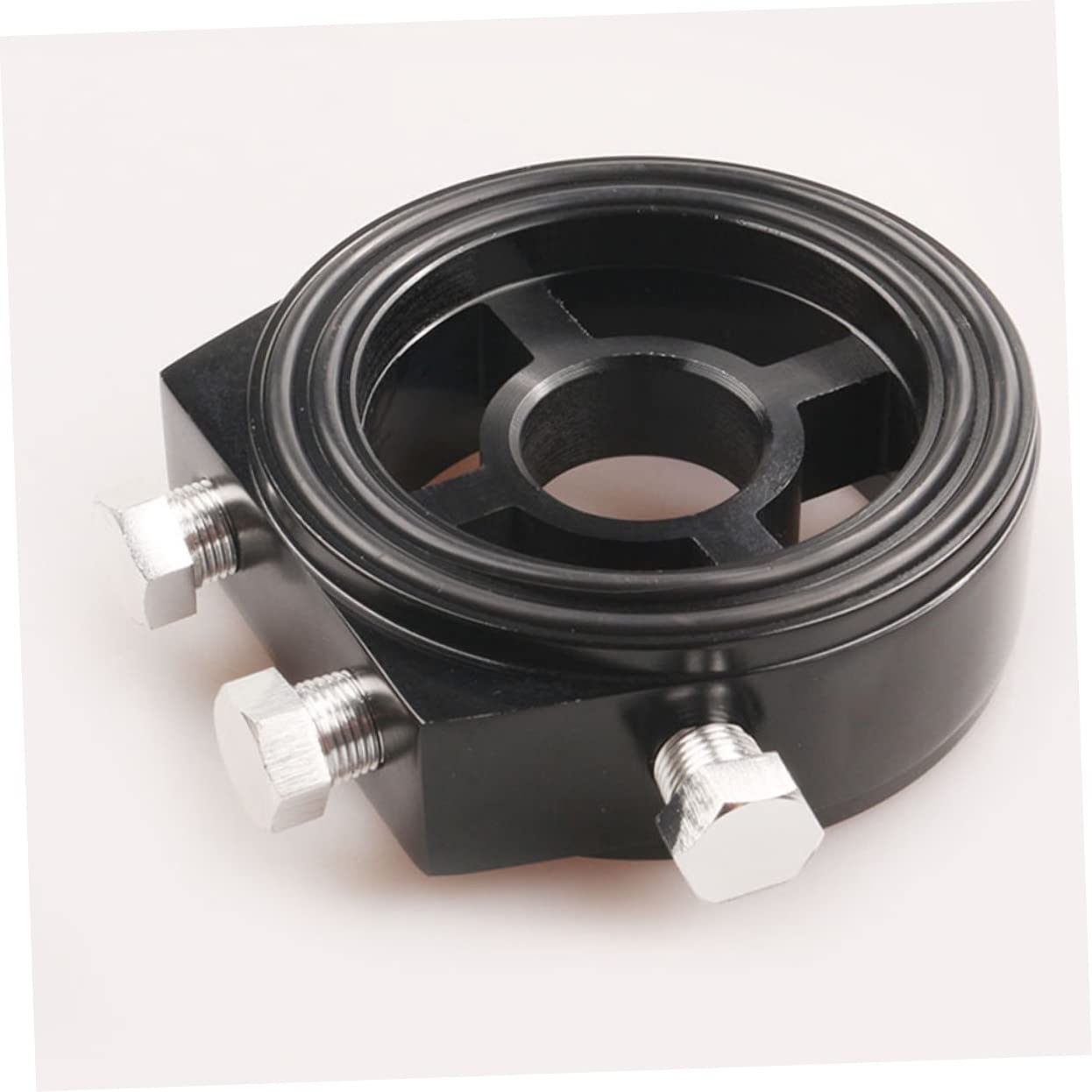 2pcs Black Aluminum Cooling Sandwich Plate Oil Pressure and Temperature Gauge Kit for Cars Fit Easy Installation Ports for Accessories