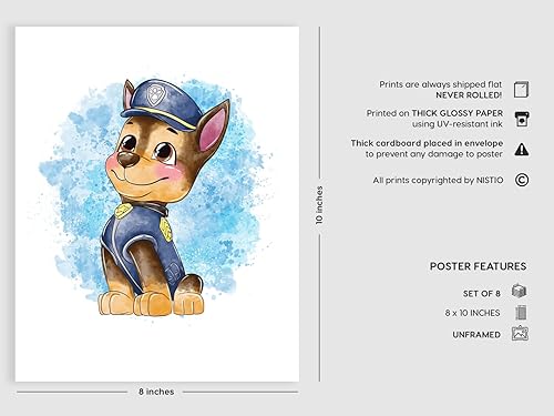 Miniatura 2 de Nistio® Paw Patrol - Impresiones decorativas para pared, arte de pared de Paw Patrol para niños, decoración de habitación de Paw Patrol, póster de