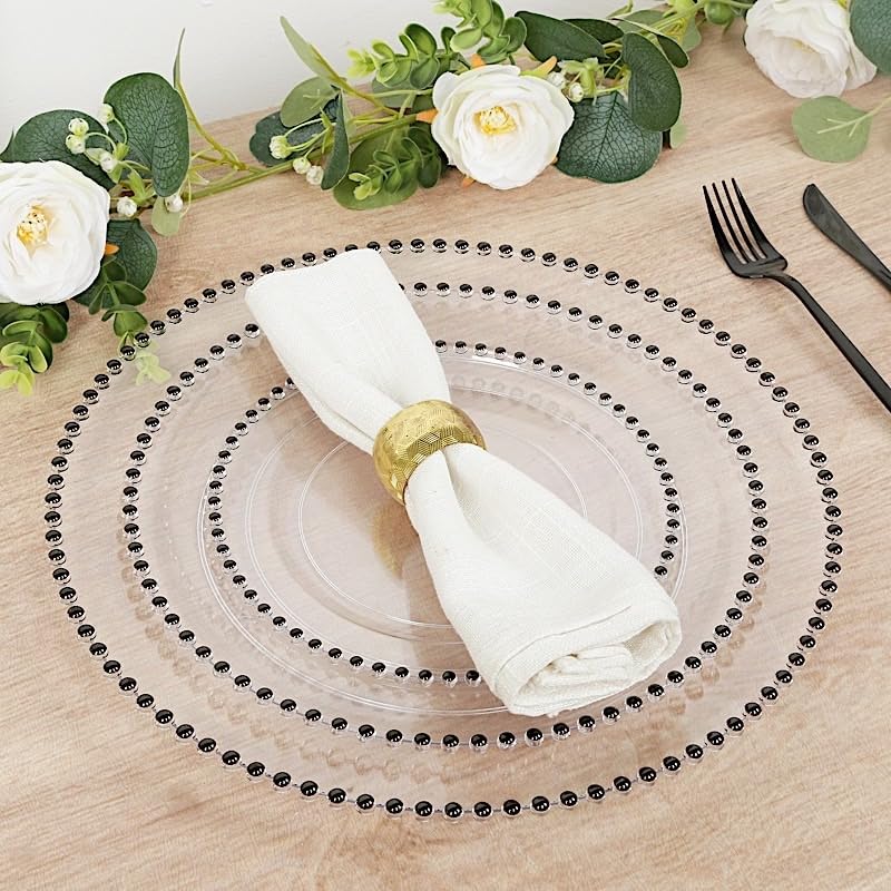 Platos Cargadores Redondos 13 in BalsaCircle Clear Black miniatura 7