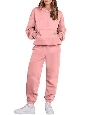 ANRABESS Women 2 Piece Outfits Sweater Sets Loose Long Sleeve Hoodies Knit Pullover Wide Leg Pants 2025 Fall Lounge Sweatsuit