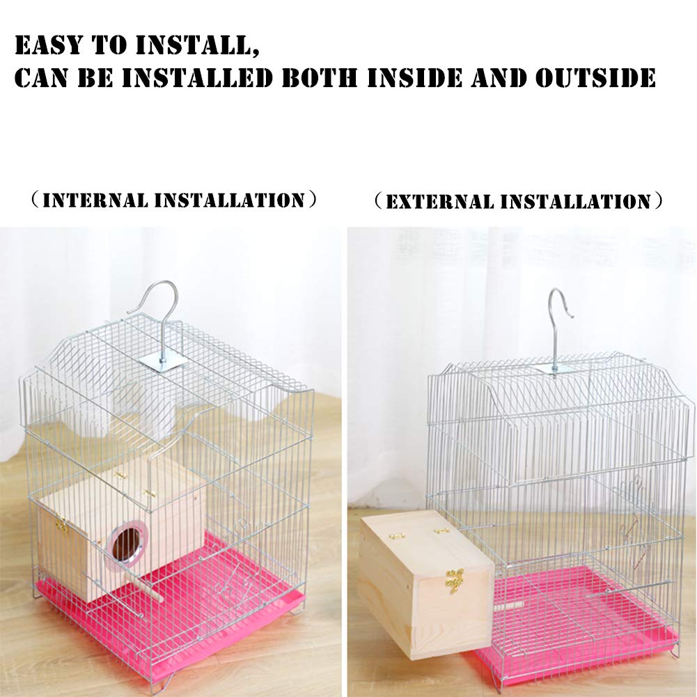 YJJKJ - Caja de nido de perrinito de madera de pino para pájaros, cacatúas, loros (M)