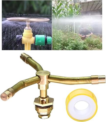 1 cabezal de riego de 34 de brazo de 360 grados con rotación de 360 grados, rociadores para plantas, rociadores de césped y jardín, cobertura de