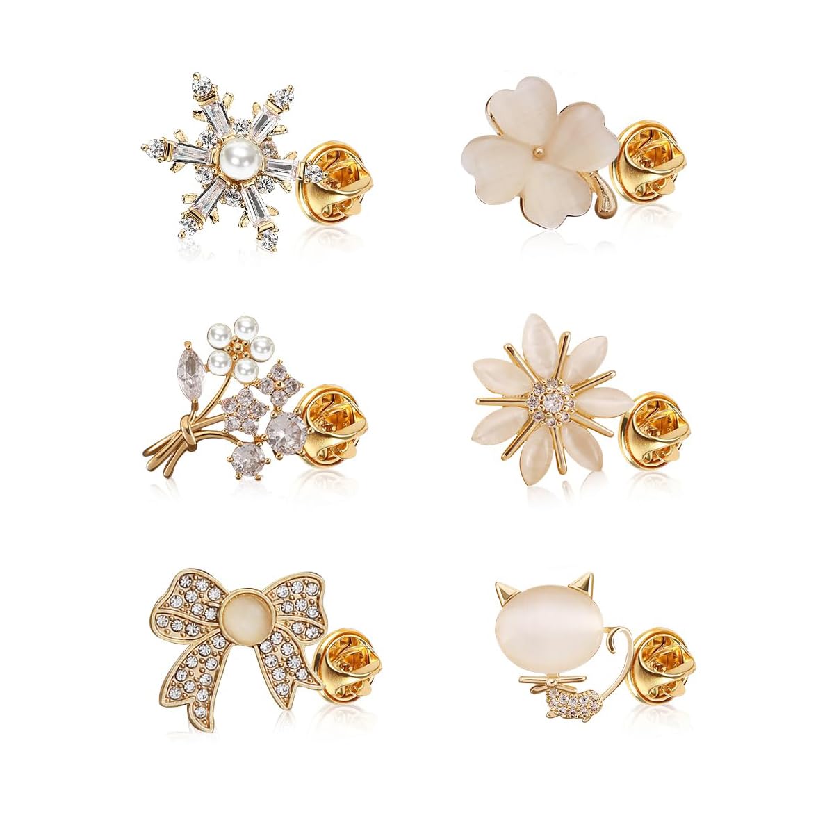 Venzina® 6pcs Shirt Brooch Pin Saree Brooch for Women Pearl Brooch Buttons Rhinestone Cover Up Safety Pins for Shirt Shawl Sweater, Jewelry Set Gift for Women Girls (B0CP6TZ2J9) Amazon Price History, Amazon Price Tracker