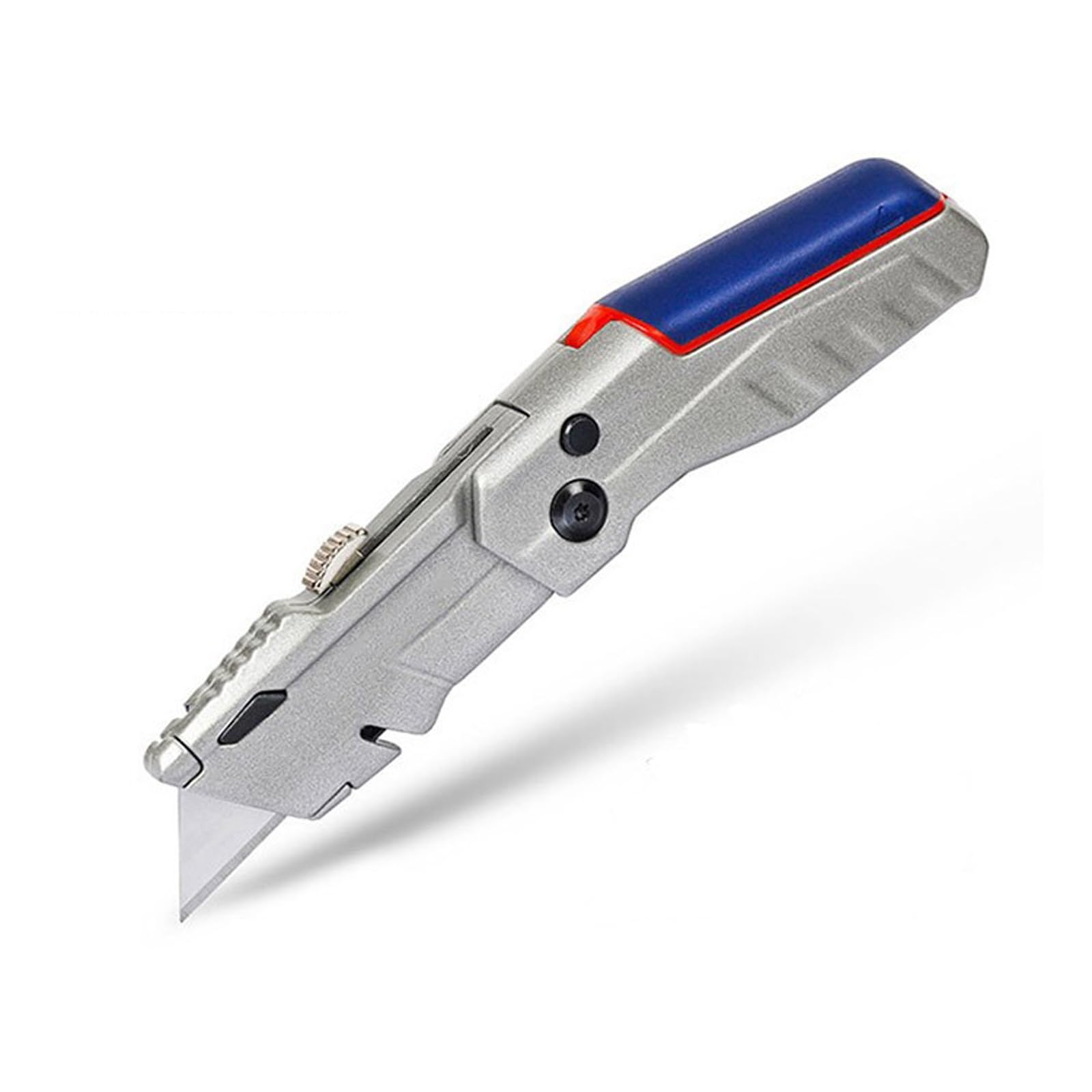 Taglierino Pieghevole in Metallo for Impieghi Gravosi, Taglierino con Blocco Rapido Dell'asse di Apertura, con 10 Lame SK5 Extra(*3)