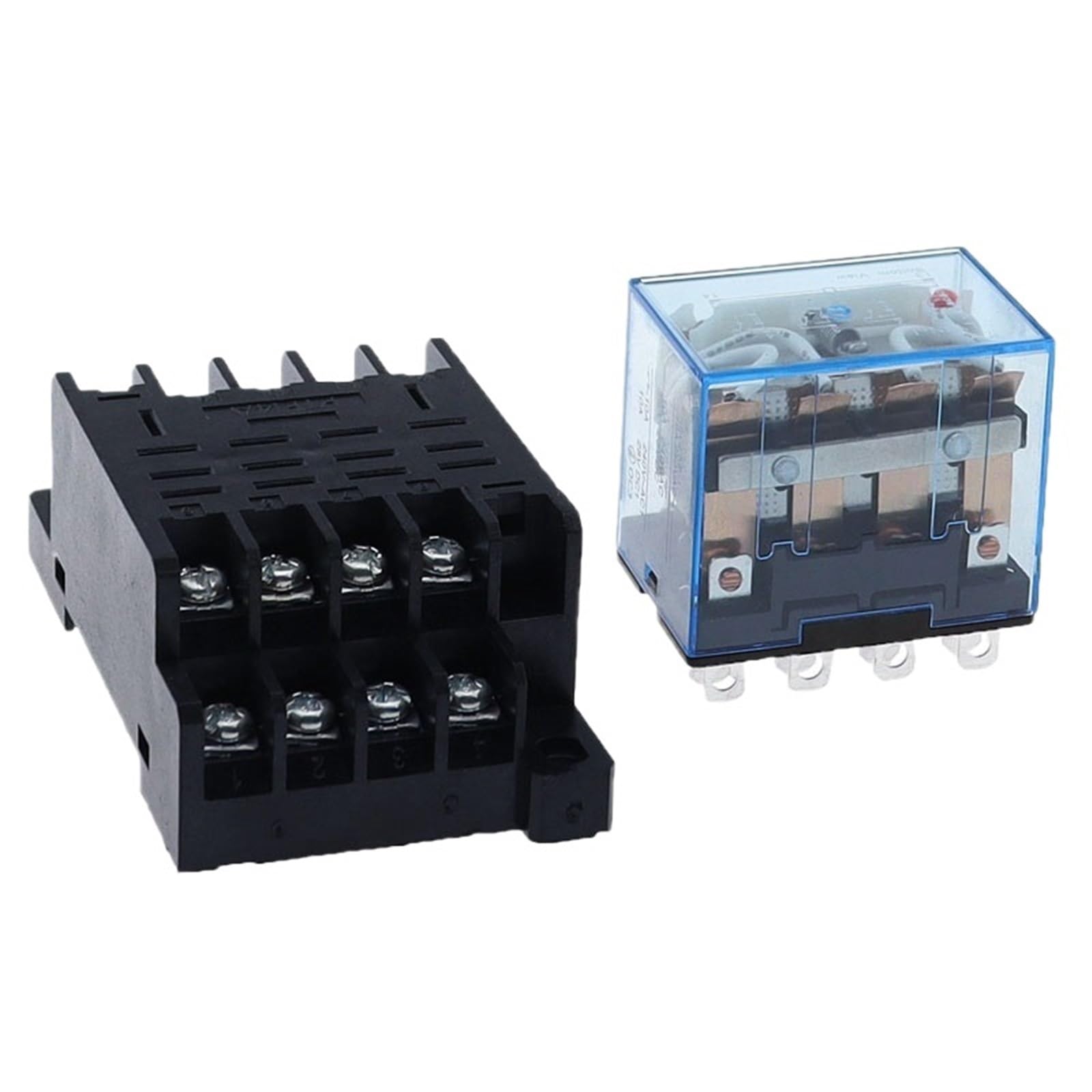 Relé intermedio HH64P LY4NJ 10A Micro relé electromagnético pequeño ACDC12V24V AC110V 220V 380V con base de zócalo de 14 pines PTF14A(AC,48V)