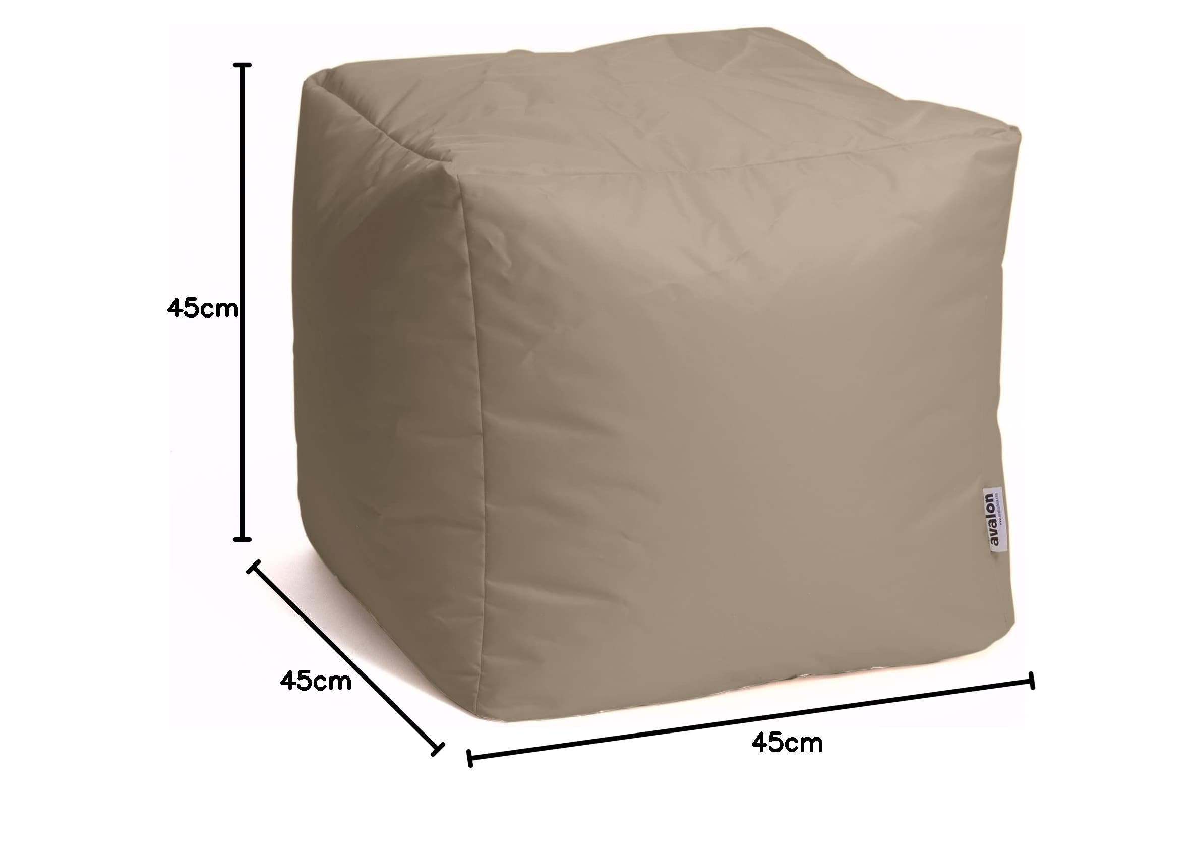 Avalon - Pouf Poggiapiedi CUBO Jive, Puff Poggiapiedi Divano quadrato, Pouffe Imbottito in Tessuto Tecnico Resistente e Antistrappo, Comodo e Impermeabile, Made in Italy (45cm-Corda)
