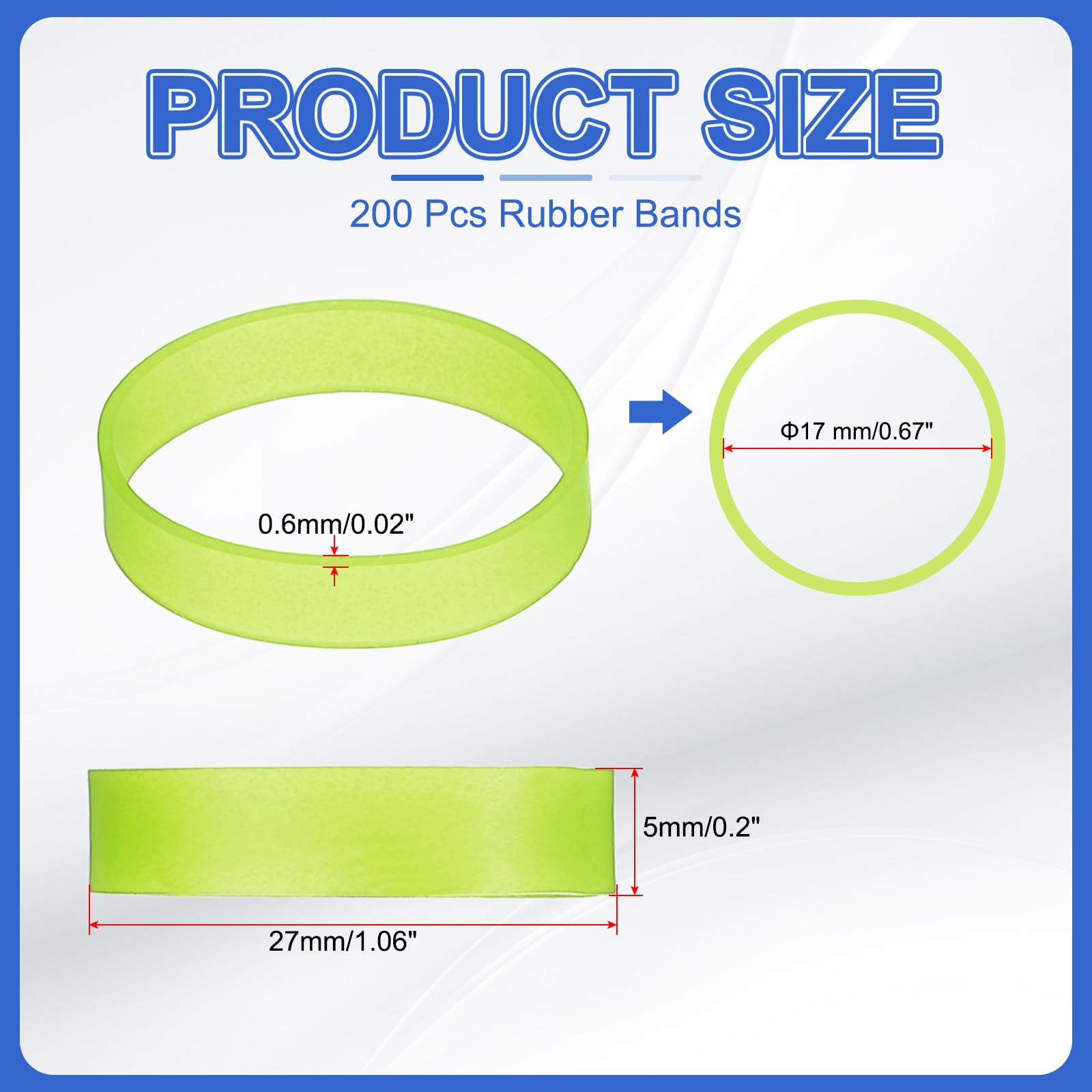 PATIKIL Silicone Rubber Bands Cable Ties 1.1", 200 Pcs Flat Rubber Elastic Band for Office Supplies Home Cord Wrapping Green - Image 2