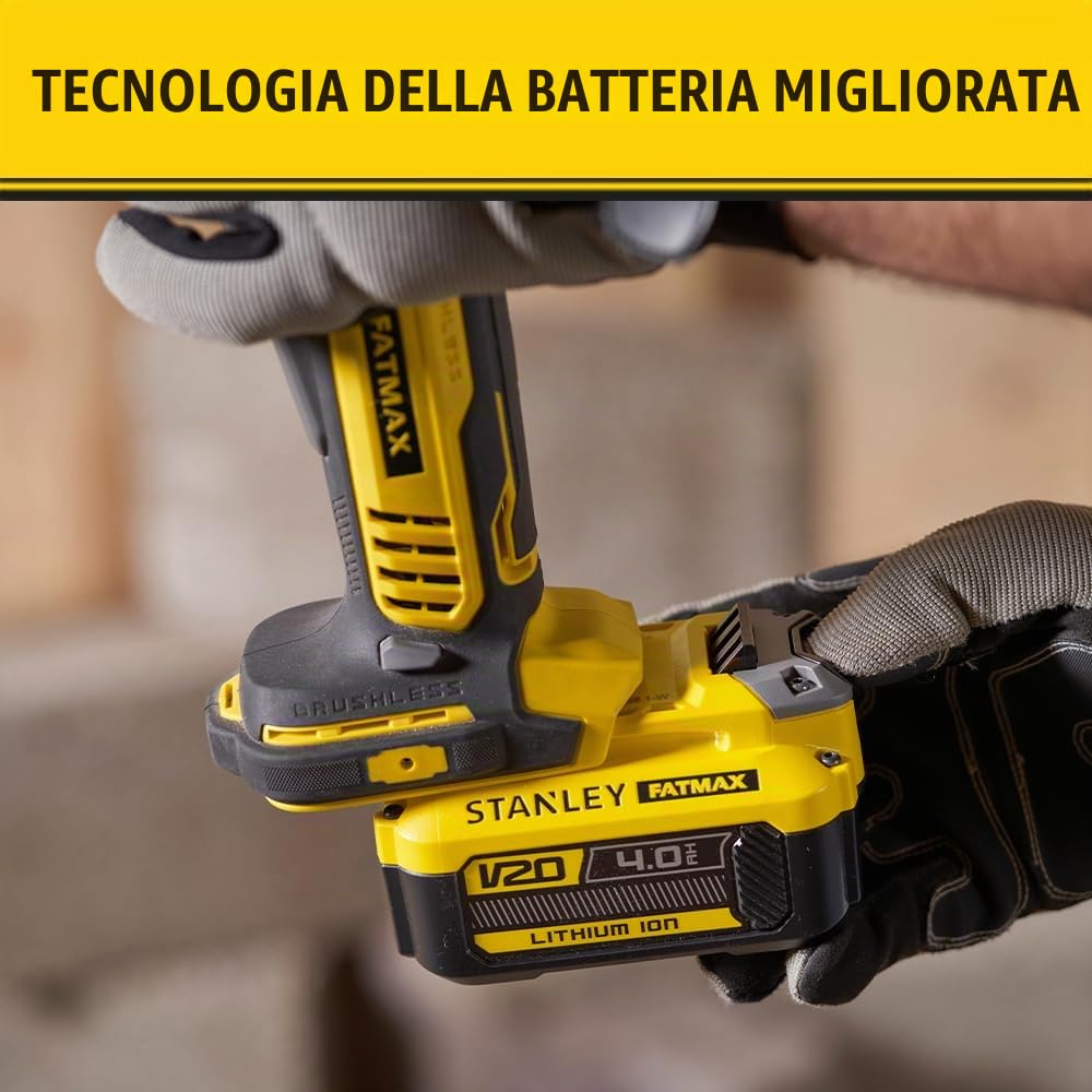 Stanley FatMax SFMCG700B-XJ Smerigliatrice Angolare Brushless V20 18V Unità senza Batteria e Caricabatterie, in Scatola di Cartone