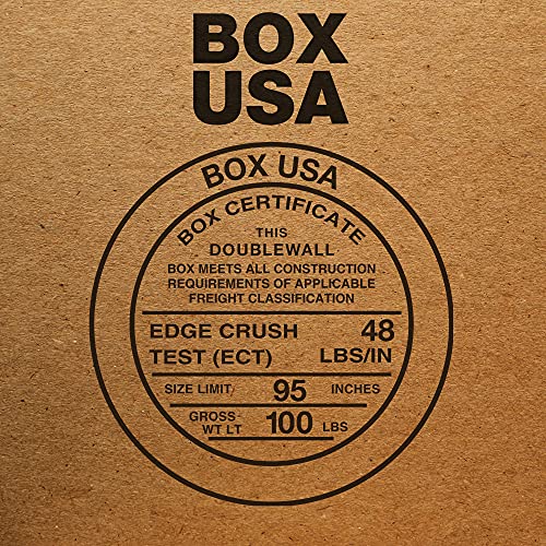 Image of Box USA 10 Pack of Heavy-Duty Double Wall Corrugated Cardboard Boxes, 24 inch L x 24 inch W x 20 inch H, Kraft, Shipping, Packing and Moving