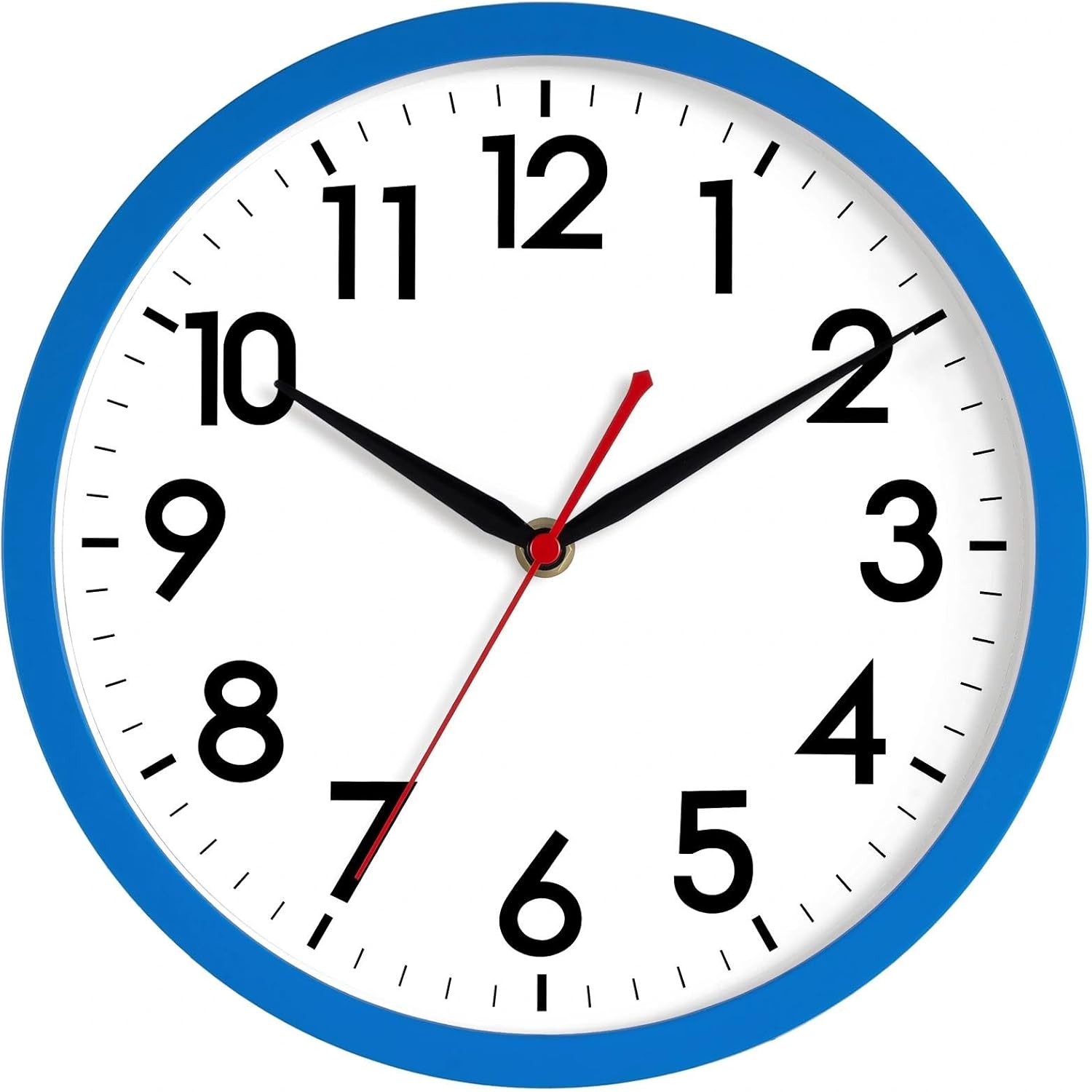 AKCISOT 12 Inch Wall Clock Silent Non Ticking Modern Wall Clocks Battery Operated, Analog Classic Clock Decorative for Bedroom, Kitchen, Home Office, Bathroom, School, Living Room(Blue) - Amazon product rated Grade A