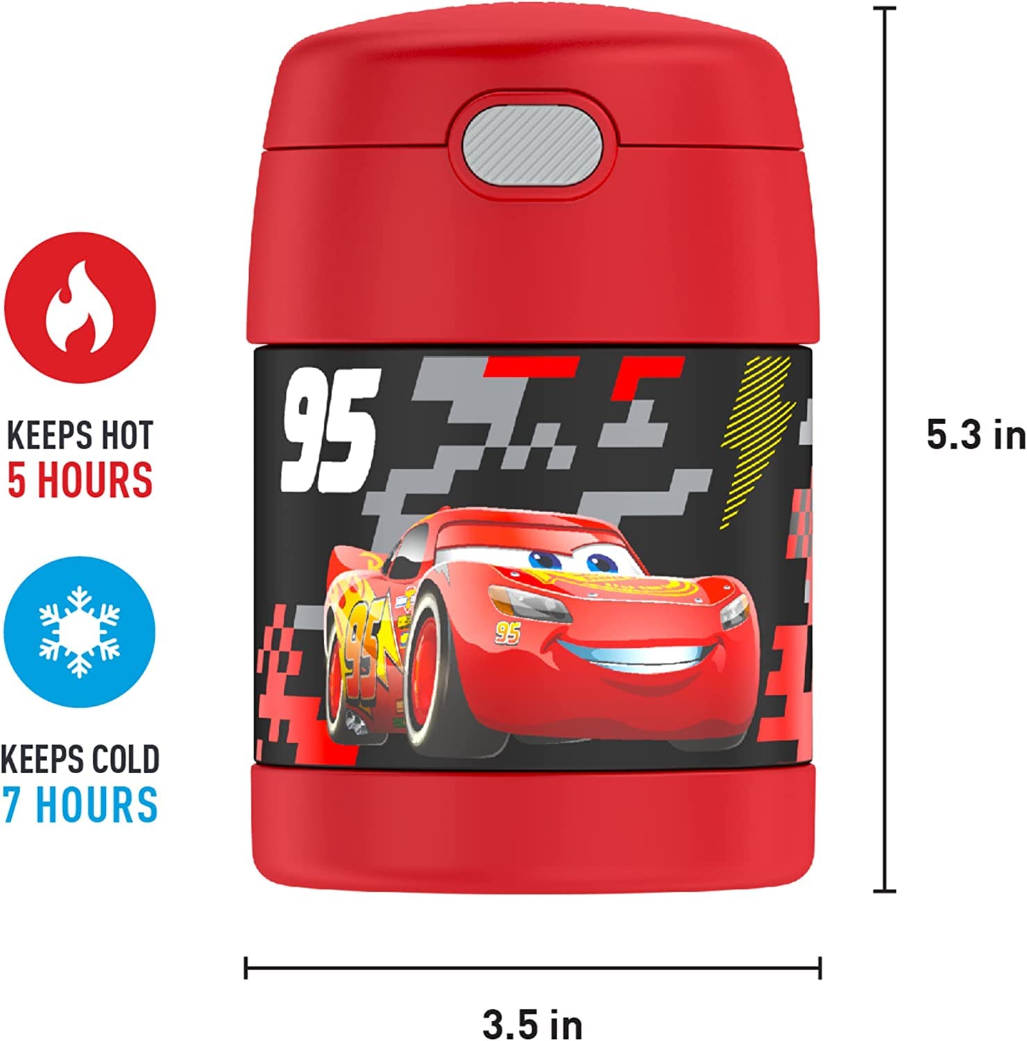 THERMOS FUNTAINER - Frasco de acero inoxidable aislado al vacío para niños con cuchara, 10 onzas