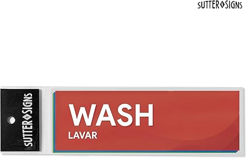 Miniatura 7 de Sutter Signs Paquete de adhesivos desinfectantes para lavar solo a mano y enjuagar