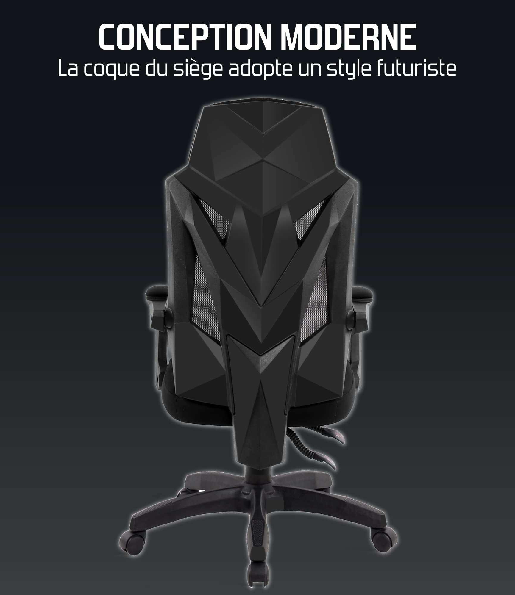 Spirit Of Gamer, Chaise Gaming Ergonomique en Tissu Respirant, Siege de Bureau Confortable avec Appui-Tête et accoudoirs Rembourrés, Fauteuil Gamer avec Inclinable de 90° à 135°, Hauteur Ajustable