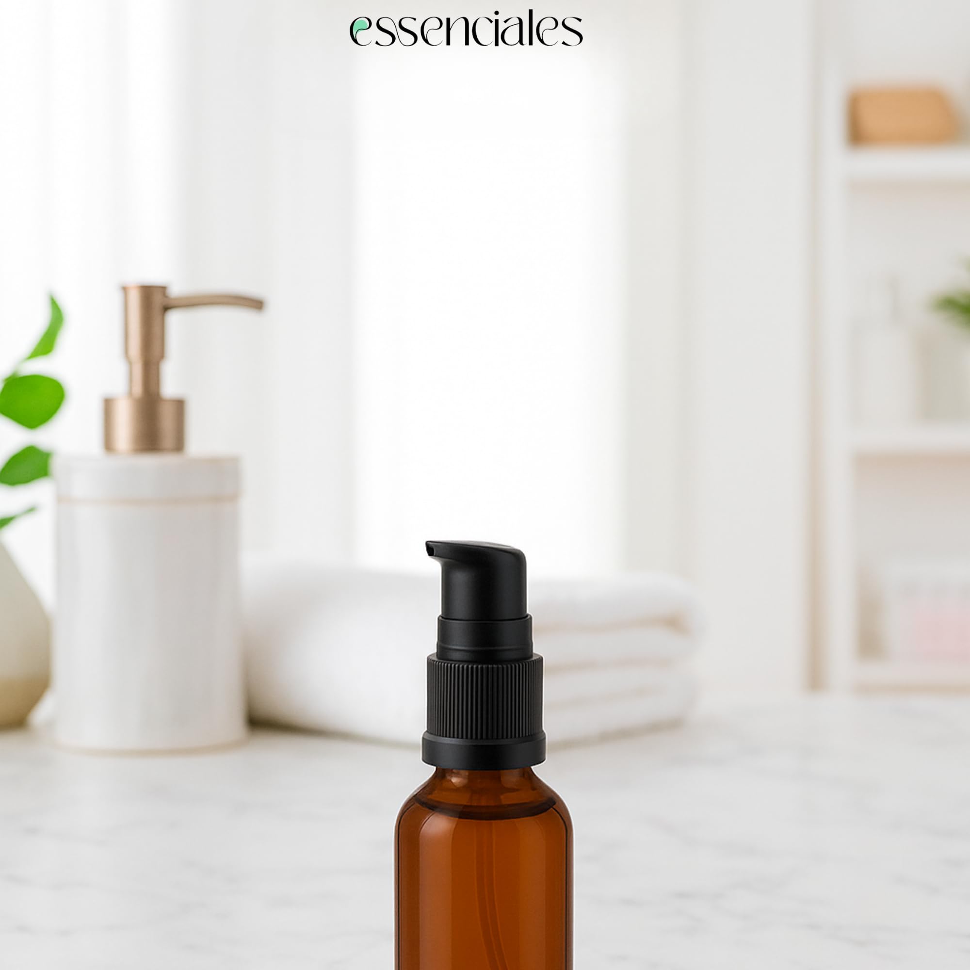 Packung mit 100 Glasflaschen, 100 ml, mit Serumverschluss, leere Flaschen für Naturkosmetik, ätherische Öle, Aromatherapie, Labor, Reisen (Serum, 50 Stück)