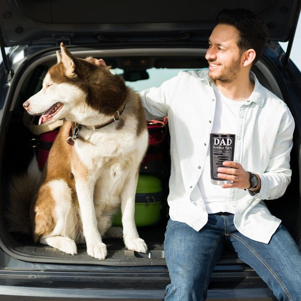 Fathers Day Gift for Dad from Daughter Son Kids - Best Dad Ever Nutrition Facts Tumbler Birthday Gifts, Fathers Day Coffee Tumbler Cup, 20 OZ - Image 7