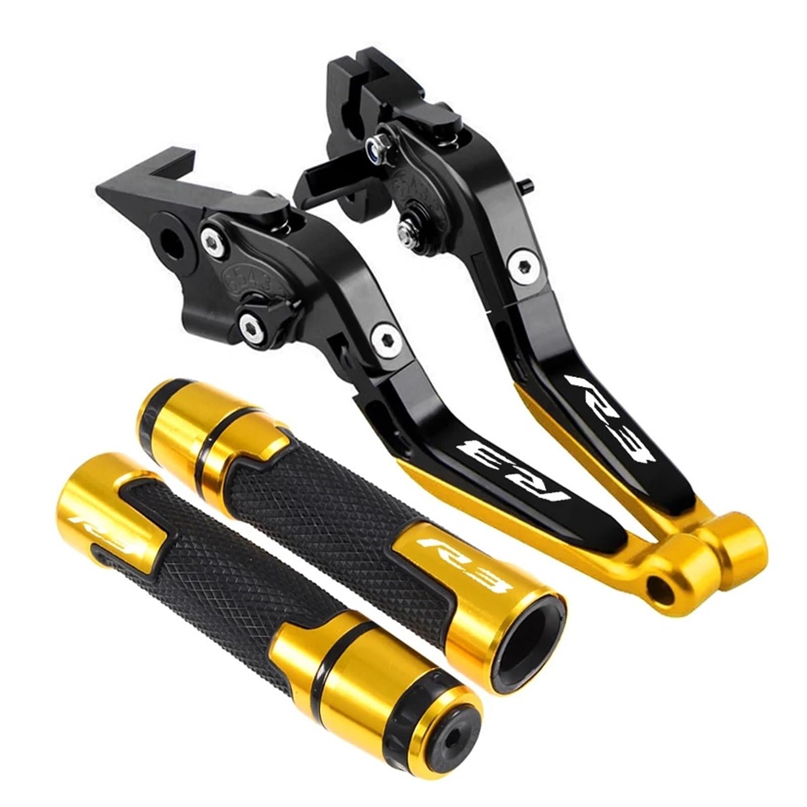 WNFTYSKE Motorcycle Brake Clutch Lever Pivot Levers for YAM&AHA YZF R3 YZFR3 2015-2023 YZF-R3 Brake Clutch Lever Motorcycle Adjustable Folding Levers Set