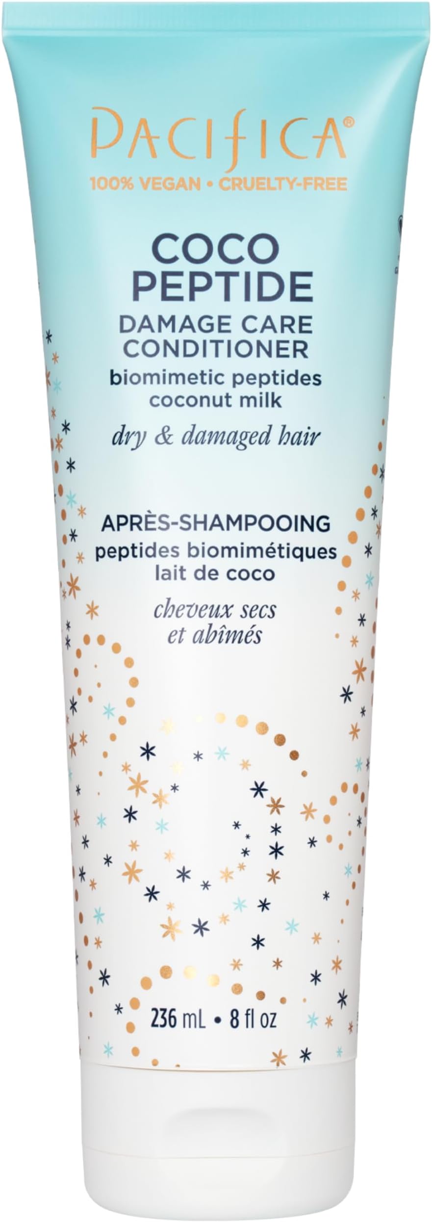 Pacifica Coco Peptide Damage Care Conditioner, Haircare, Repair Split Ends and Breakage, Hair Repair Treatment, Color Safe, For Dry and Damaged Hair, Hair Care, Vegan, 8 fl oz (1 Count)