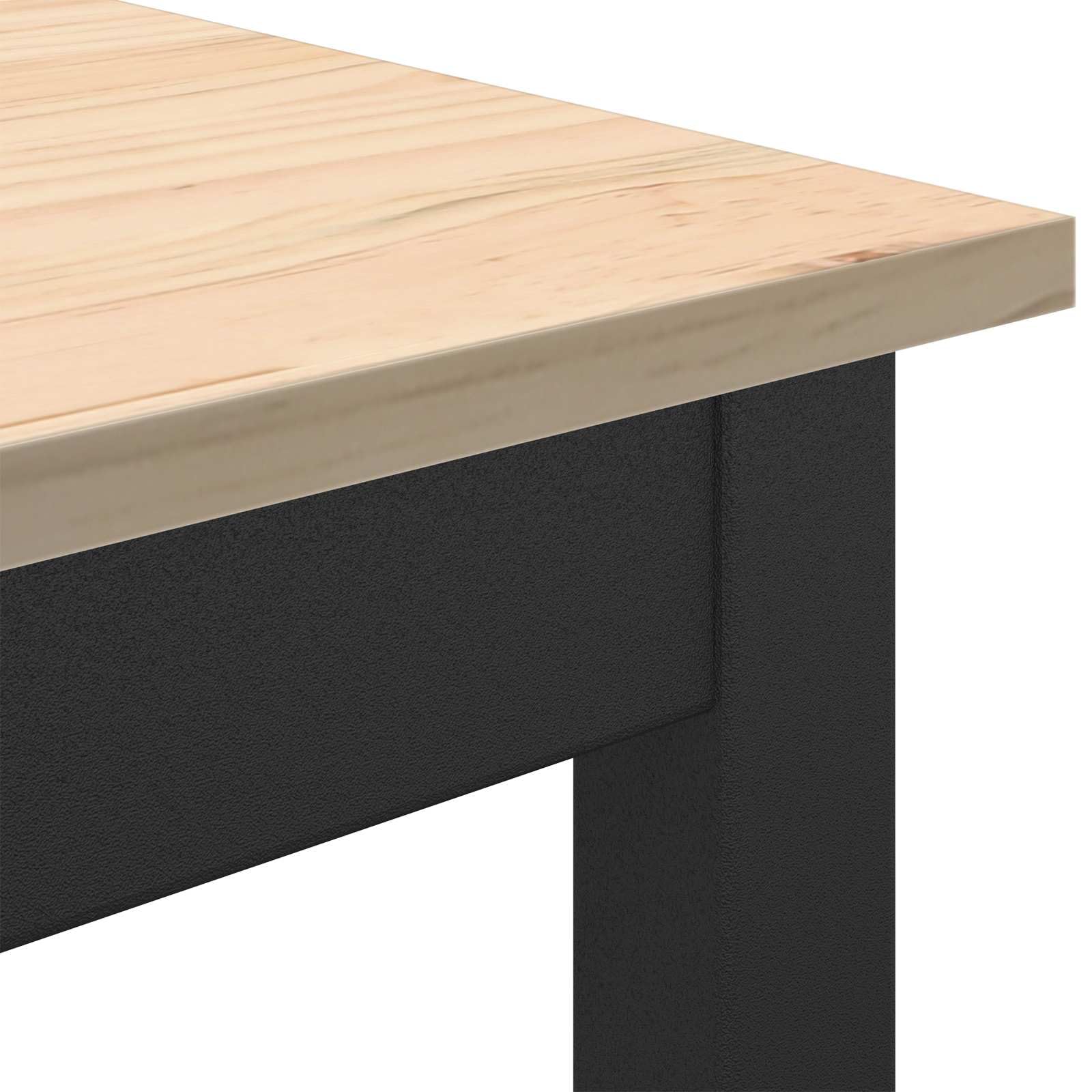 Mesa de bar natural de 180 x 90 x 105 cm, madera de pino maciza, moderna con patas de metal, mesa grande para cocina y comedor, mesa alta de estilo industrial