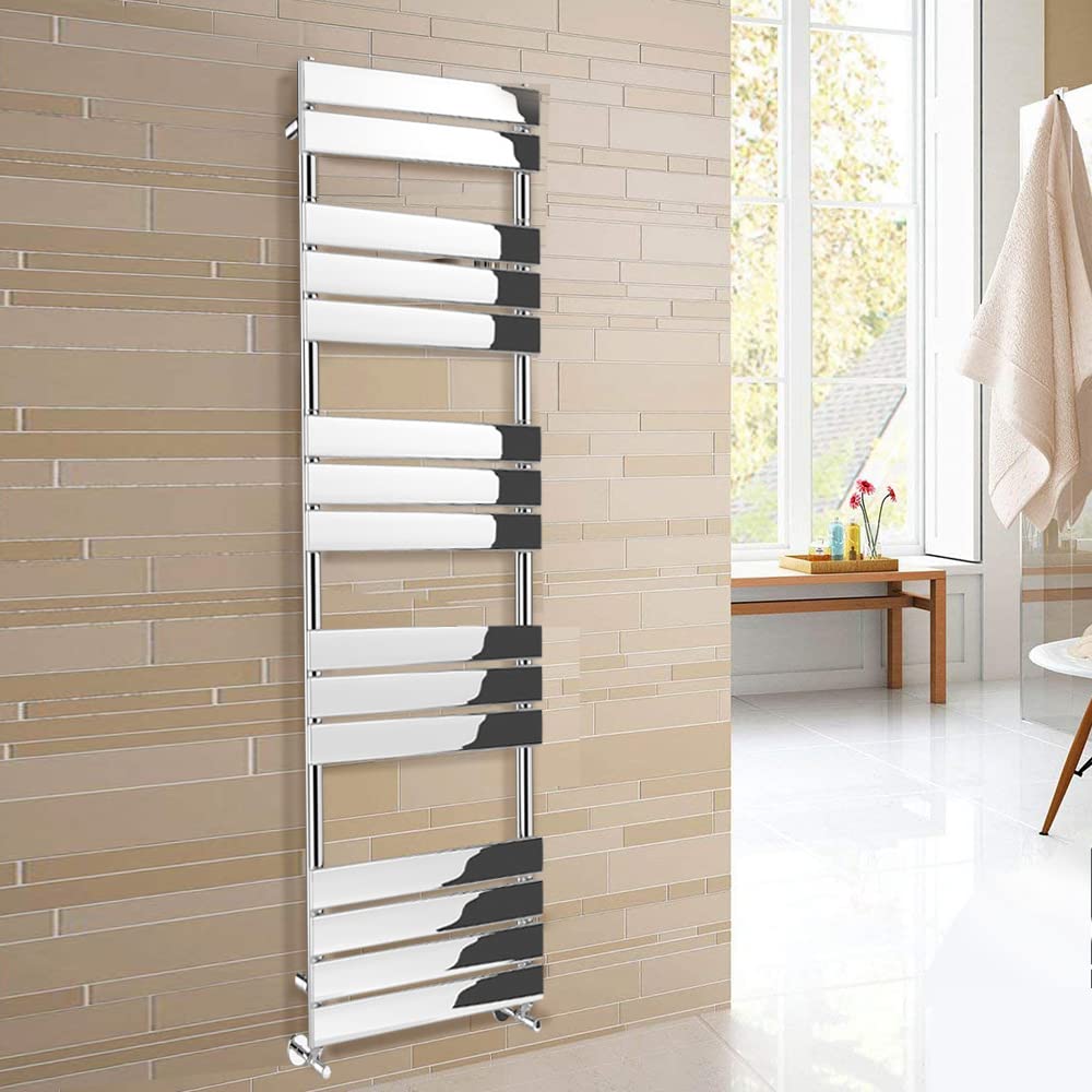 (1600X450mm) Warmehaus Heated Towel Rail Radiator For Bathroom Ladder Flat Panel Chrome 5056391935679