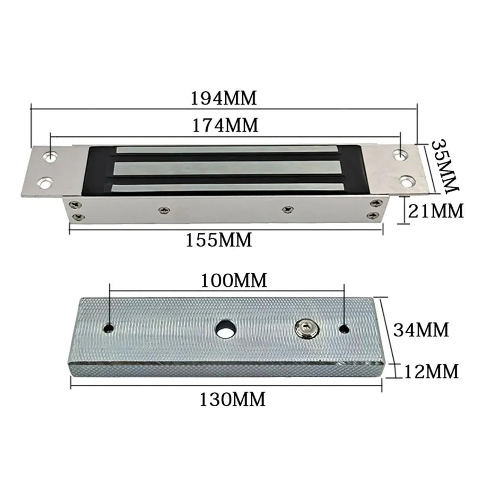 Cerradura magnética integrada de 180kg, uso for puerta de madera, sistema de control de acceso a puerta de Metal, fuerza de retención | Cerradura magnética