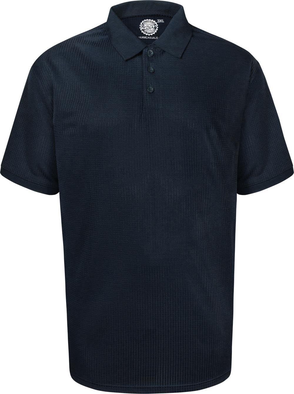 KAM Mens Big Size Performance Breathable Mesh Sports Polo Shirt (5401) in Navy in 5XL