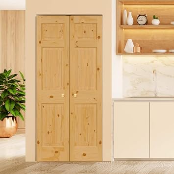 Kimberly Bay 3 Panel Colonial Double Hip Knotty Pine Interior Door Slab 18x80