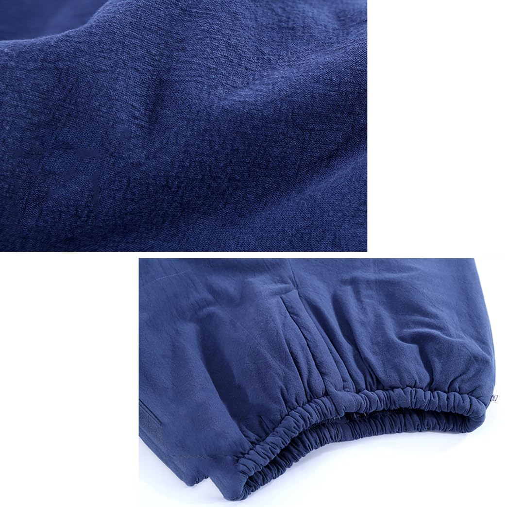 GVILTY Pantaloni di Arti Marziali Invernali Kung Fu Harem Pantaloni Sciolti Pantaloni da Yoga Cotone Tai Chi, Pantaloni tangami Grey-M