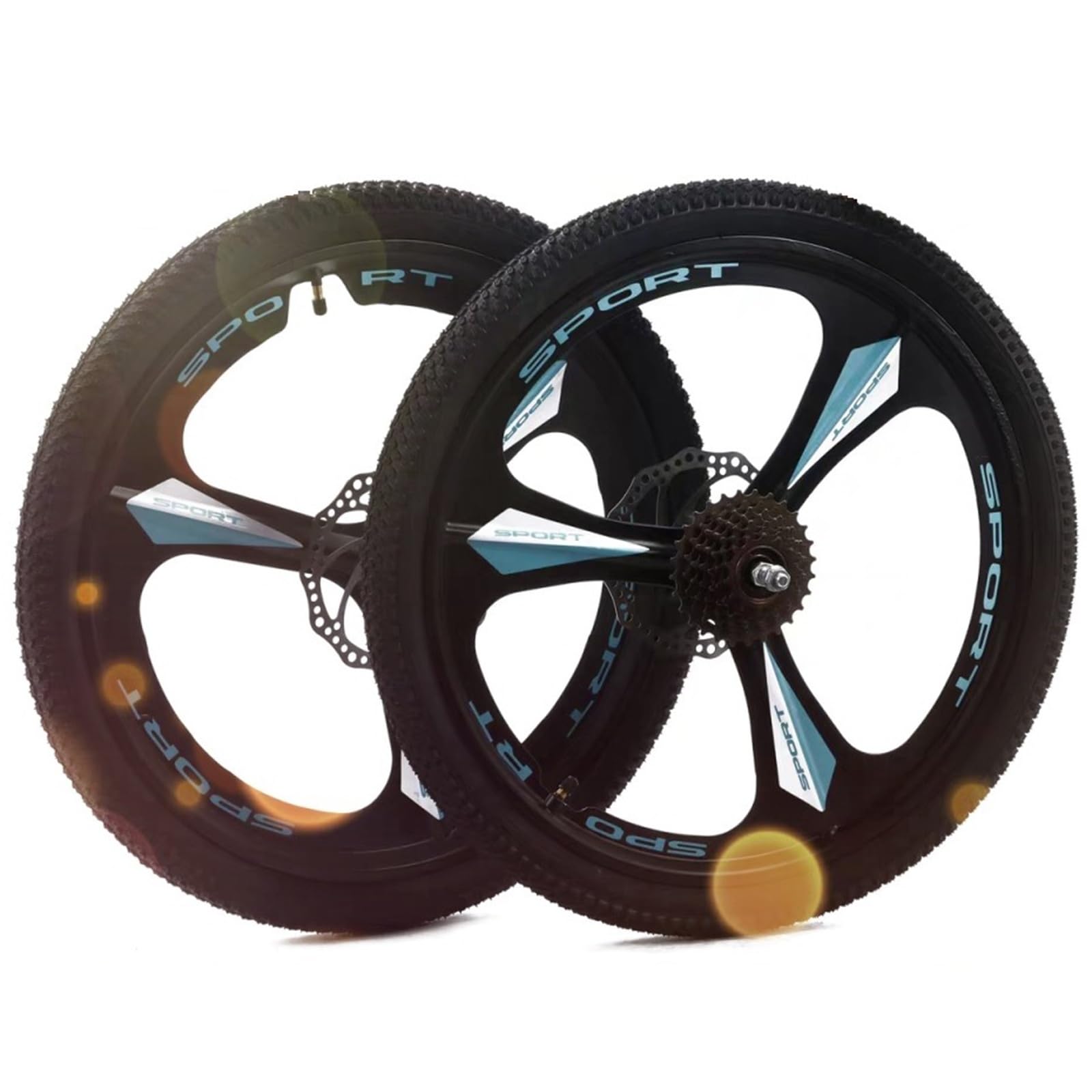 Zestaw kół rowerowych 24/26/27,5/29 cala ze stopu magnezu, monoblok, z 3-ramiennym kołem do kół przednich i tylnych, 100 x 135 mm, do 6-9-biegowej skrzyni biegów,
