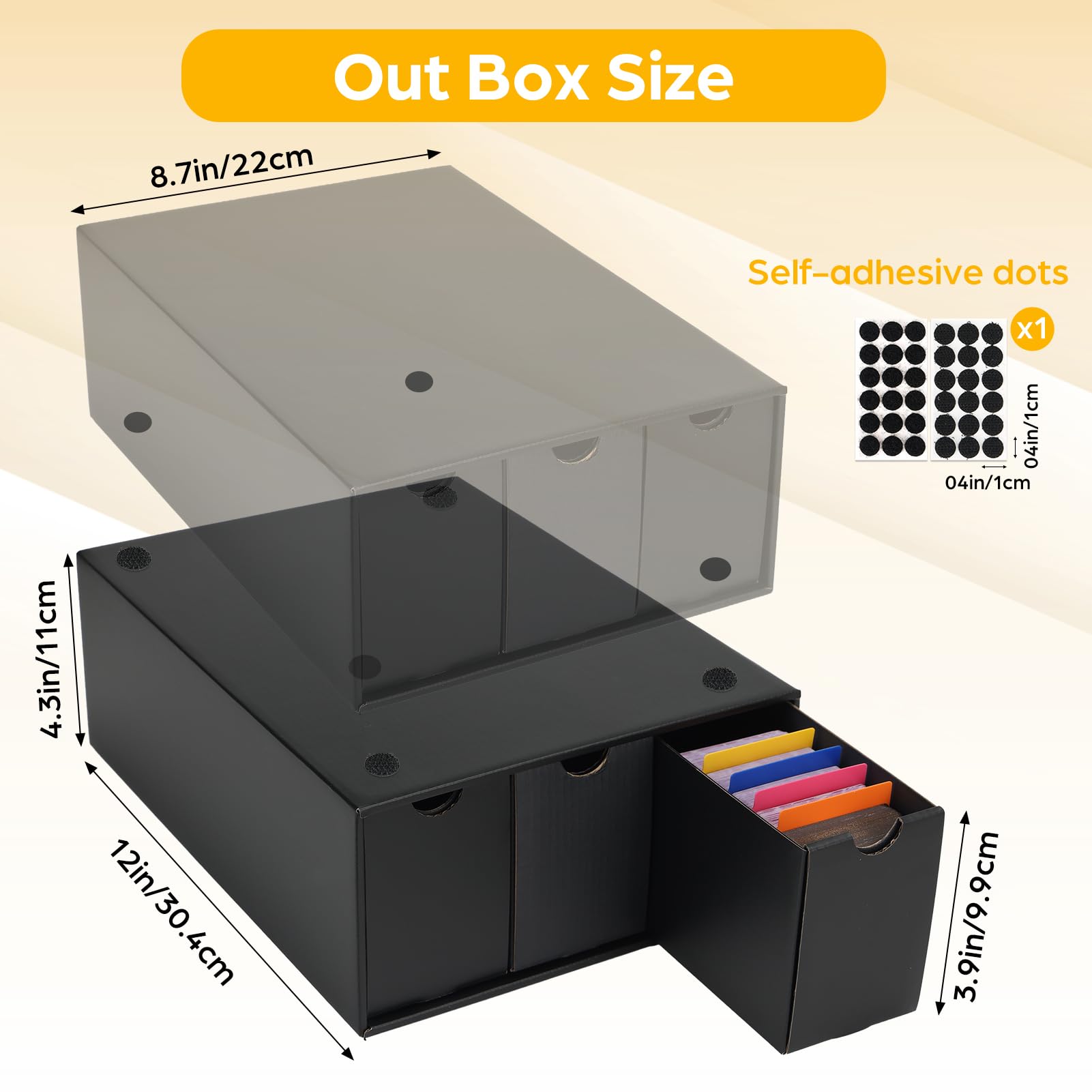RLAVBL Boîte de rangement pour cartes à collectionner avec 48 intercalaires, boîte de rangement pour cartes MTG, TCG, PTCG et cartes de sport