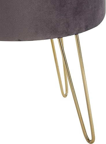 Miniatura 5 de DUHOME Otomana de almacenamiento de terciopelo, taburete de tocador con funda extraíble, reposapiés, taburete redondo, mesa de centro pequeña para