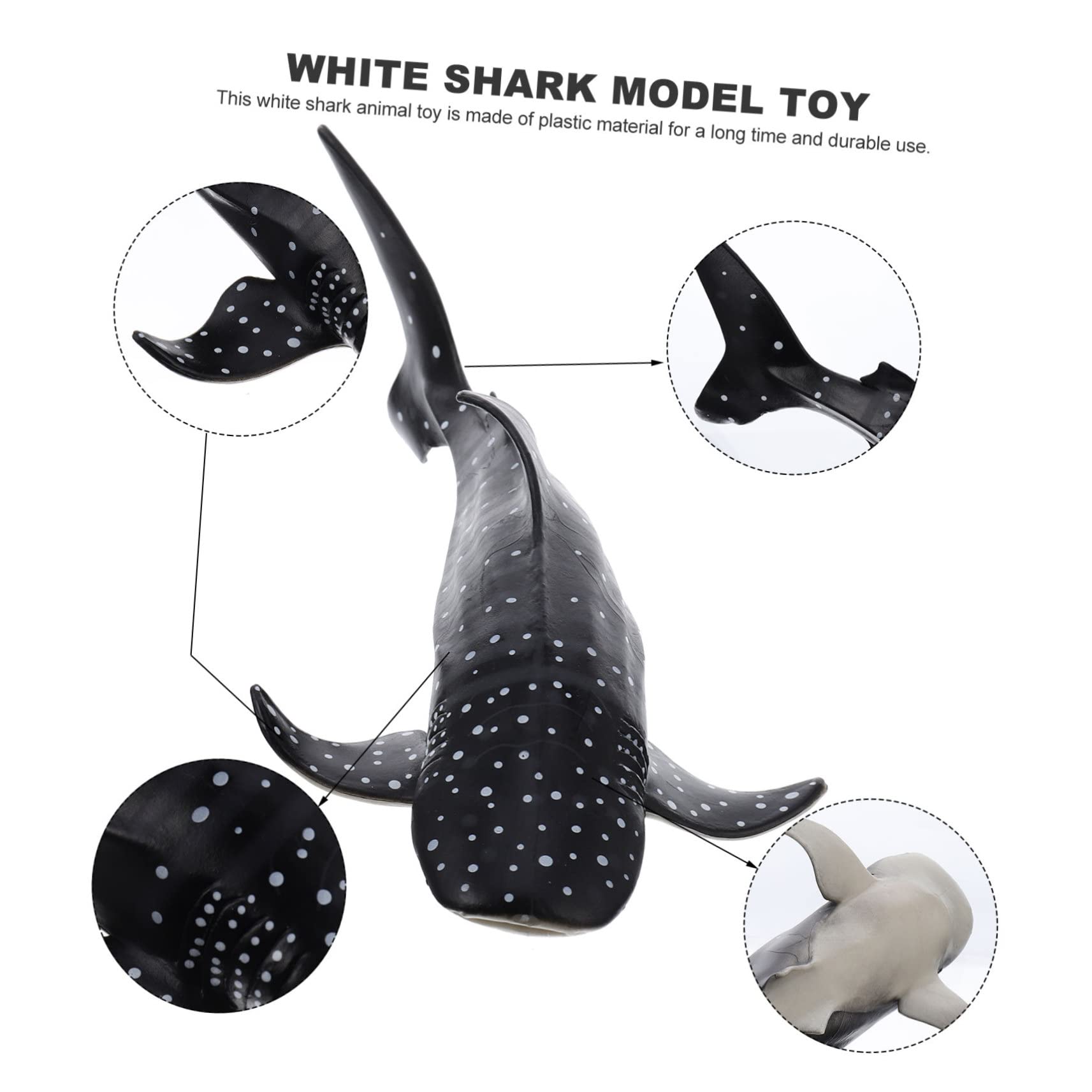 Modelo de Simulación de Tiburón Ballena Negro de Plástico