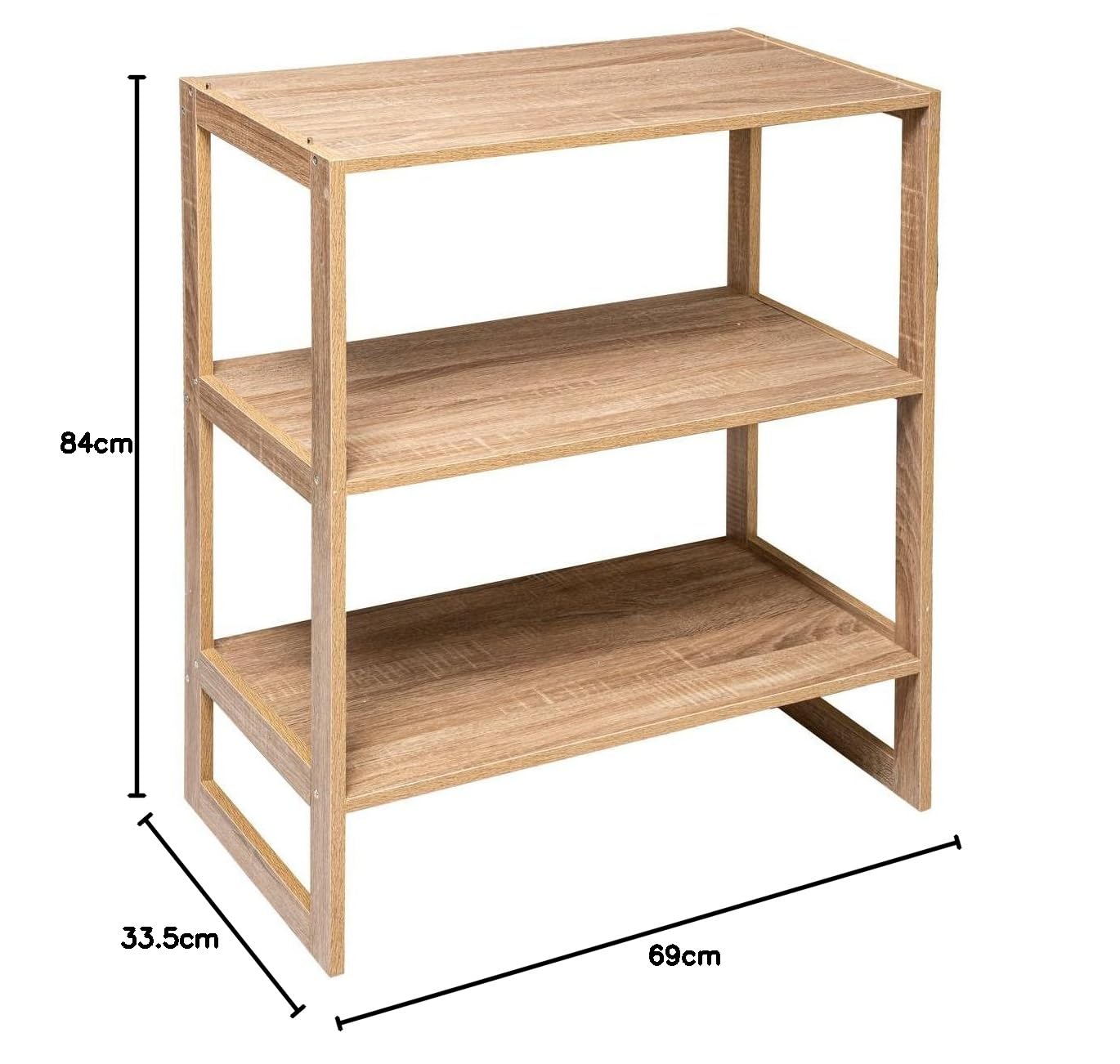 5five - scaffalatura impilabile mix n modul effetto rovere naturale con 4 scomparti