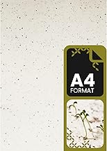 Netuno 5 Sheets A4 Seed Paper 210x297mm Paper with Seeds Eco Friendly 5 Sheets Blank Seeded DIY for Business Cards Flyers Invitations