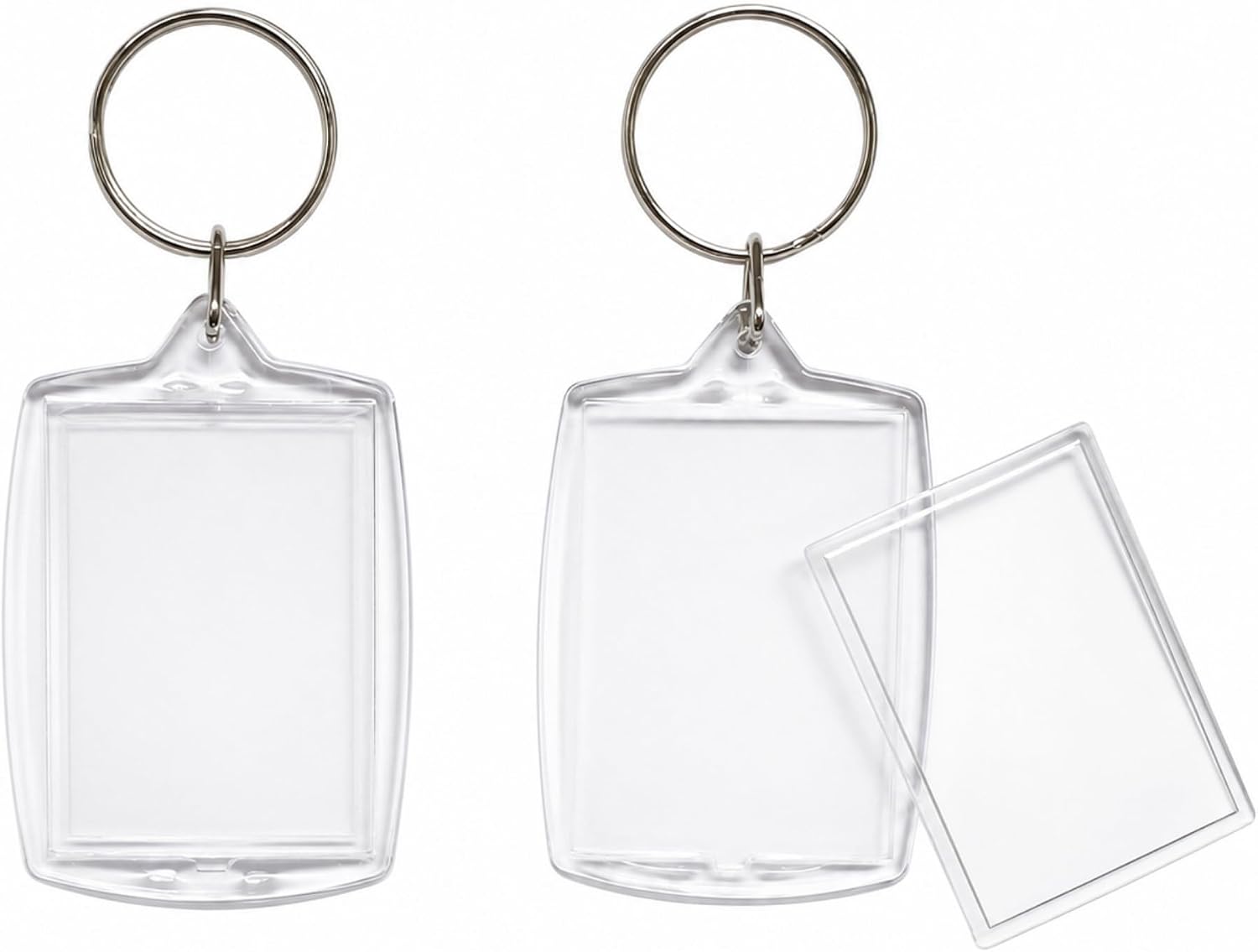 6 Pack Blank Photo Keychain, 2.16 x 1.5 Inch Acrylic Personalized Keychains for DIY Craft Making