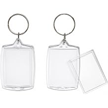 6 Pack Blank Photo Keychain, 2.16 x 1.5 Inch Acrylic Personalized Keychains for DIY Craft Making