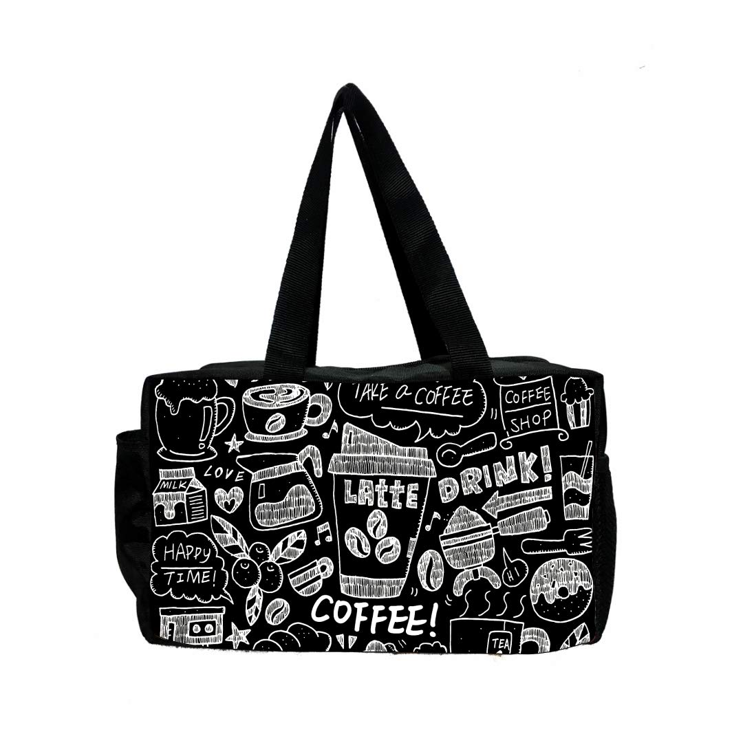 MY FAV Insulated Reusable Lunch Bag Tote Bag For Women, Printed Lunch Bag For School, Picnic, Office, Outdoor, Gym, Design 17,Black White (B08JJBZTQK) Amazon Price History, Amazon Price Tracker