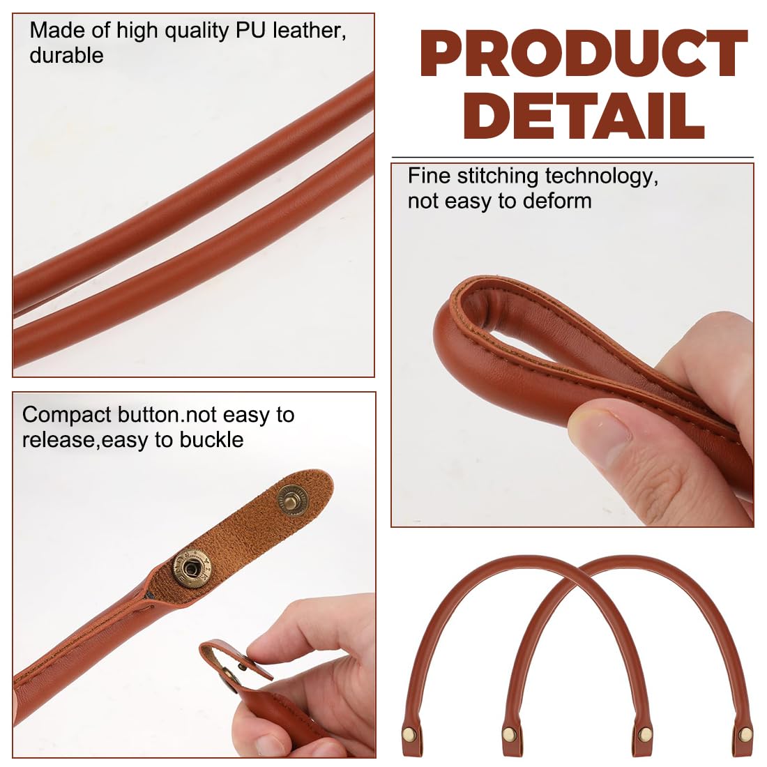 ZKGYUS 2 Piezas Asas para Bolsos de PU Correa para Bolso de Repuesto Asas de Cuero para Bolsos Cuero de la PU de la Bolsa de Asas de la correa Manija de la Correa Marrón Claro