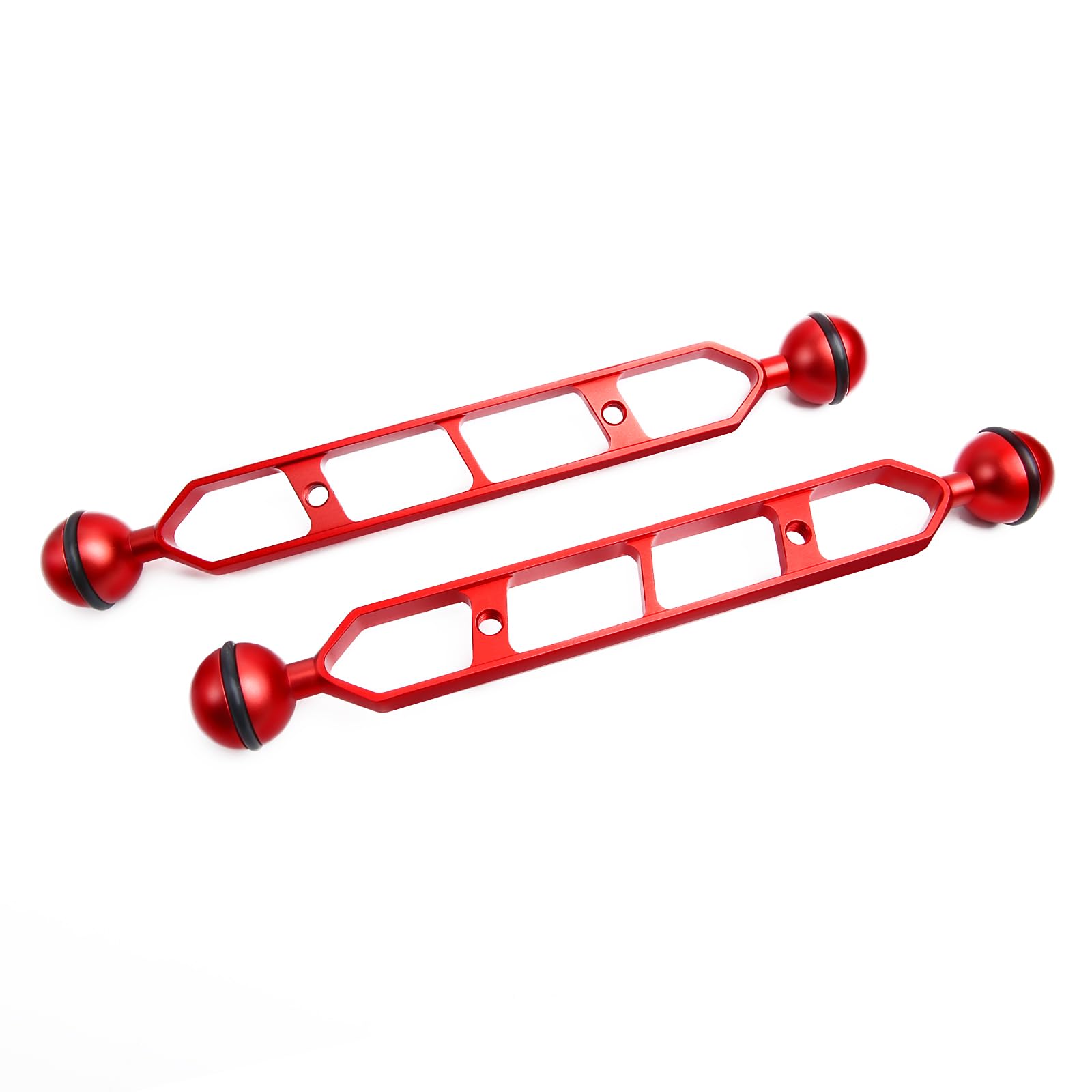 Bras d'extension en alliage d'aluminium à double bille 9" connecteur tête à bille 1" sous-marin pour stroboscope lumière vidéo plateau caméra plongée 2pack
