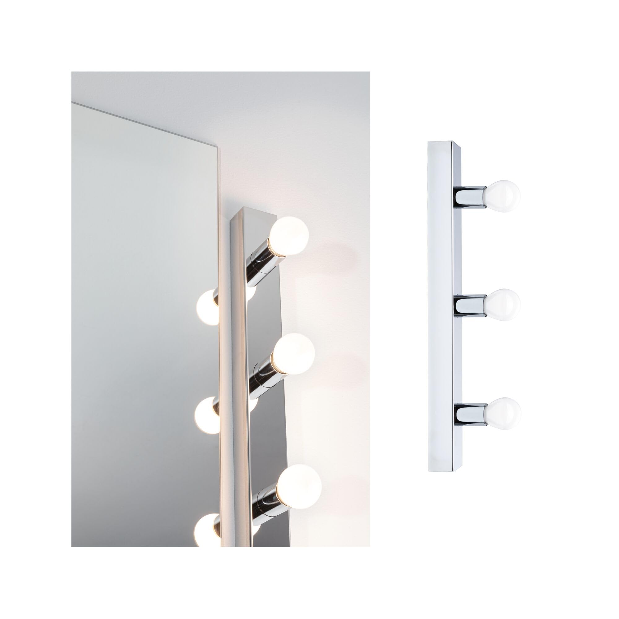 Paulmann 5317 Set Spiegelleuchte Regula II inkl. Leuchtmittel 3-flammig E14 2700K 3x470lm 230V 3x4,5W dimmbar Chrom, Opal
