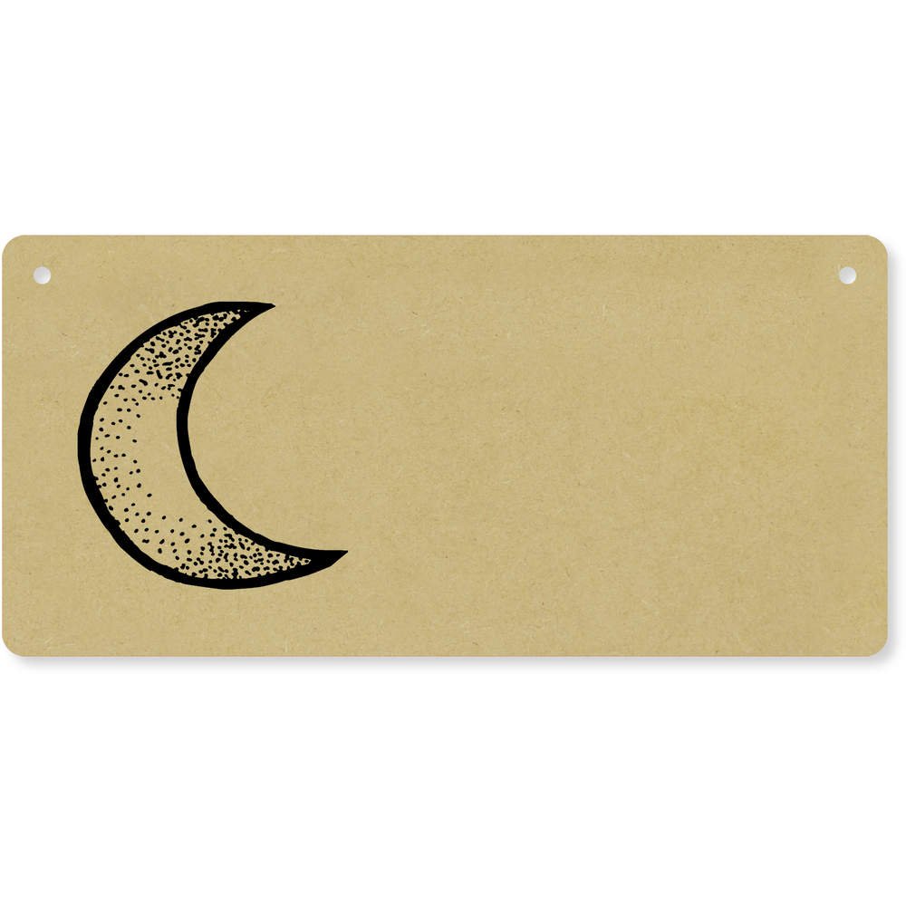 Azeeda 'Crescent Moon' Wooden Wall Plaque / Door Sign (DP00004171)