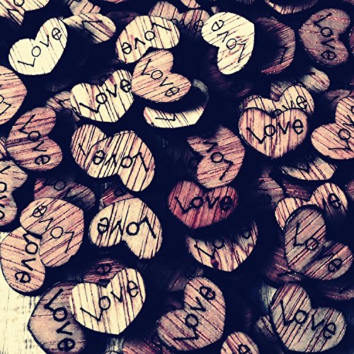 auguswu 200pcs Rustic Wooden Love Heart Wedding Table Scatter Decoration Crafts Children's DIY Confetti
