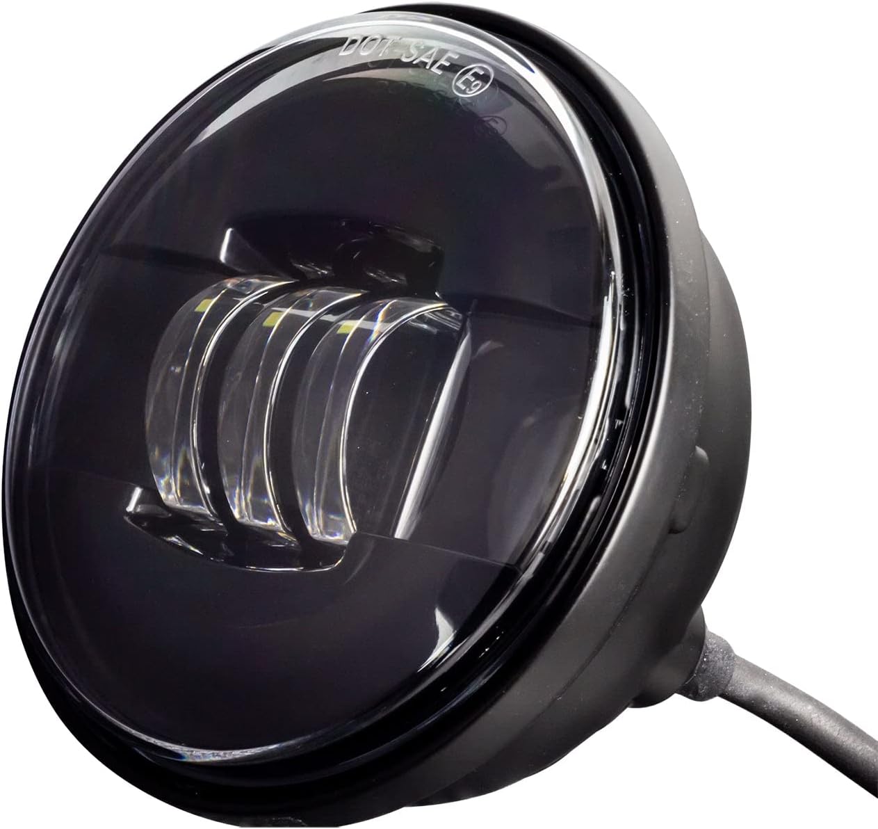Eagle Lights 8700BG2PK-G2 7" Headlight with Spot/Passing Light Kit for Harley Davidson and Indian Motorcycles - Generation II/Black Kit/No Installation Accessories