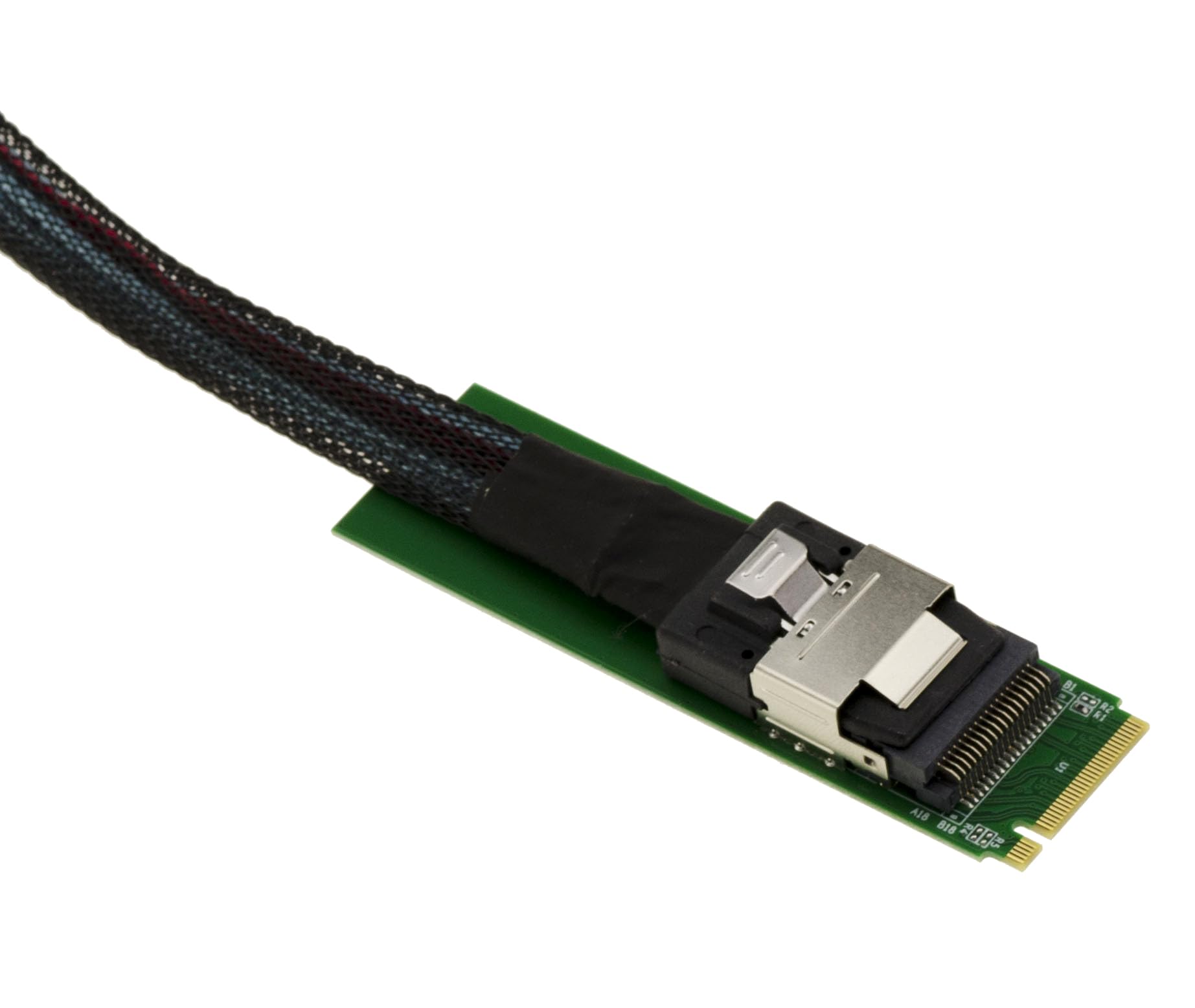 KALEA-INFORMATIQUE Scheda M2 1 porta di rete in fibra SFP+ 10G 10 GIGABIT ETHERNET per porta M.2 M Key, con chipset Intel JL82599EN. Collegamento SFF-8087 40 cm.