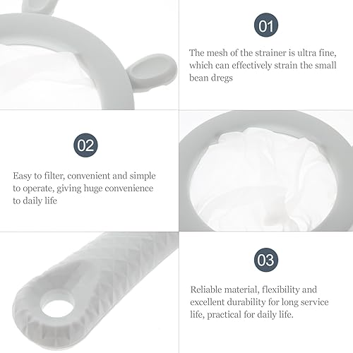 Miniatura 3 de Colador de malla ultra fina de cocina, 3 piezas, colador de malla fina con asa, herramienta de cocina para leche de soja, café, yogur, jugo, hoja de
