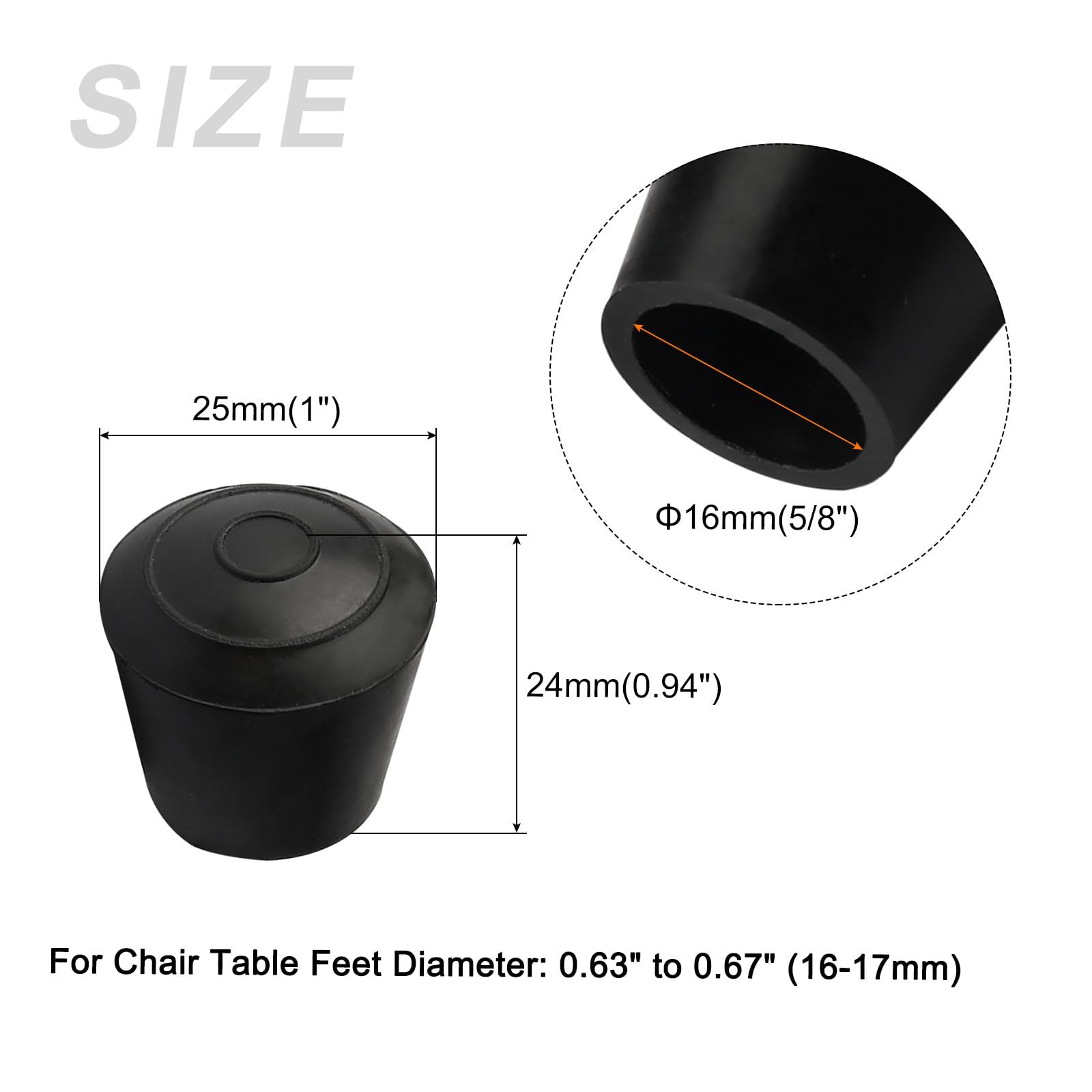 Amazon.co.jp: METALLIXITY いすの脚先キャップ 内径16mm 4個入り 円形